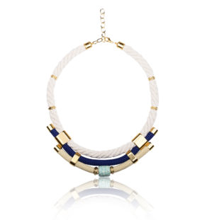 Ivory, Beige and Navy Statement Necklace
