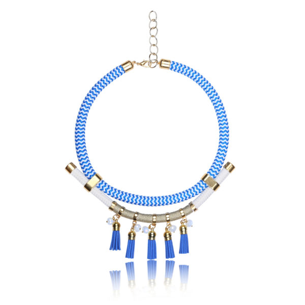 Mediterranean blue statement necklace